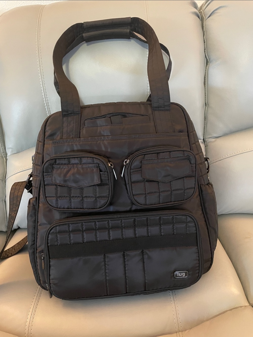 Lug Black Puddle Jumper Quilted Organizer Tote Bag